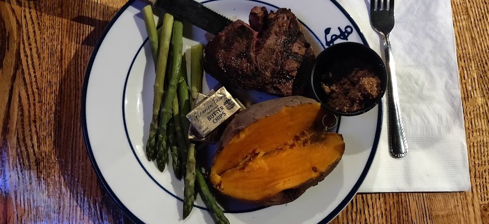 Filet Mignon Baked Sweet Potato and Asparagus